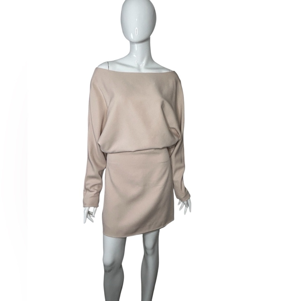 VICI Dress Small Beige Tan Blouson Long Sleeve NWT